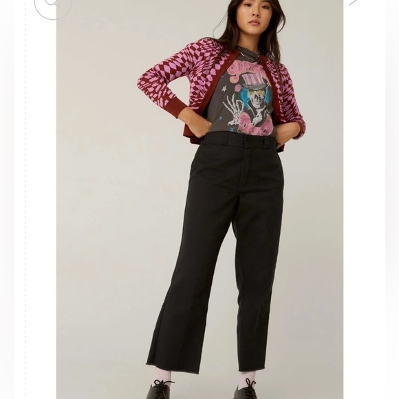 Daydreamer Magenta Wave Abstract Checkered Button Front Cardigan Sweater NWT - Picture 10 of 16